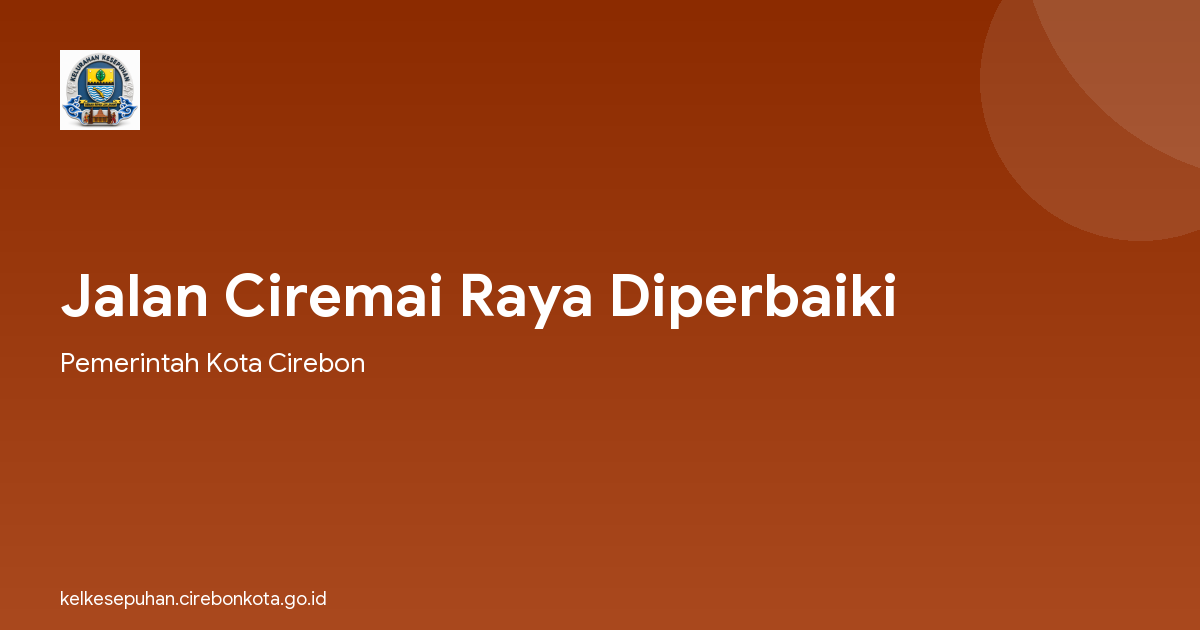 Jalan Ciremai Raya Diperbaiki