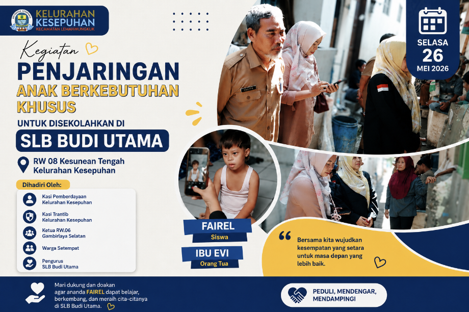 Penjaringan Anak Berkebutuhan Khusus untuk Disekolahkan di SLB Budi Utama